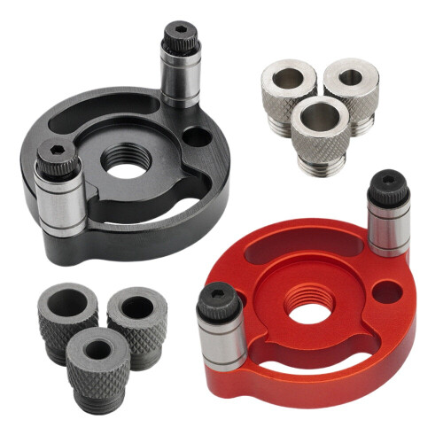 (Black A) Single Hole Positioning Puncher for Woodworking with Drill Bit Sets, 3-10mm, Red/Black, Precise & Versatile Tool 2