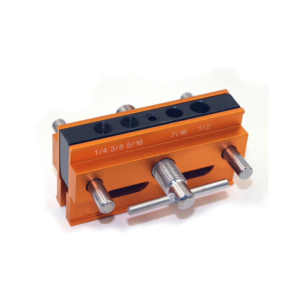 Alloy Steel Hole Punch Locator - Imperial, 10-55mm Clamp Range, 4-Way Drilling, Portable/Table Mounted, Includes 6 Bushings