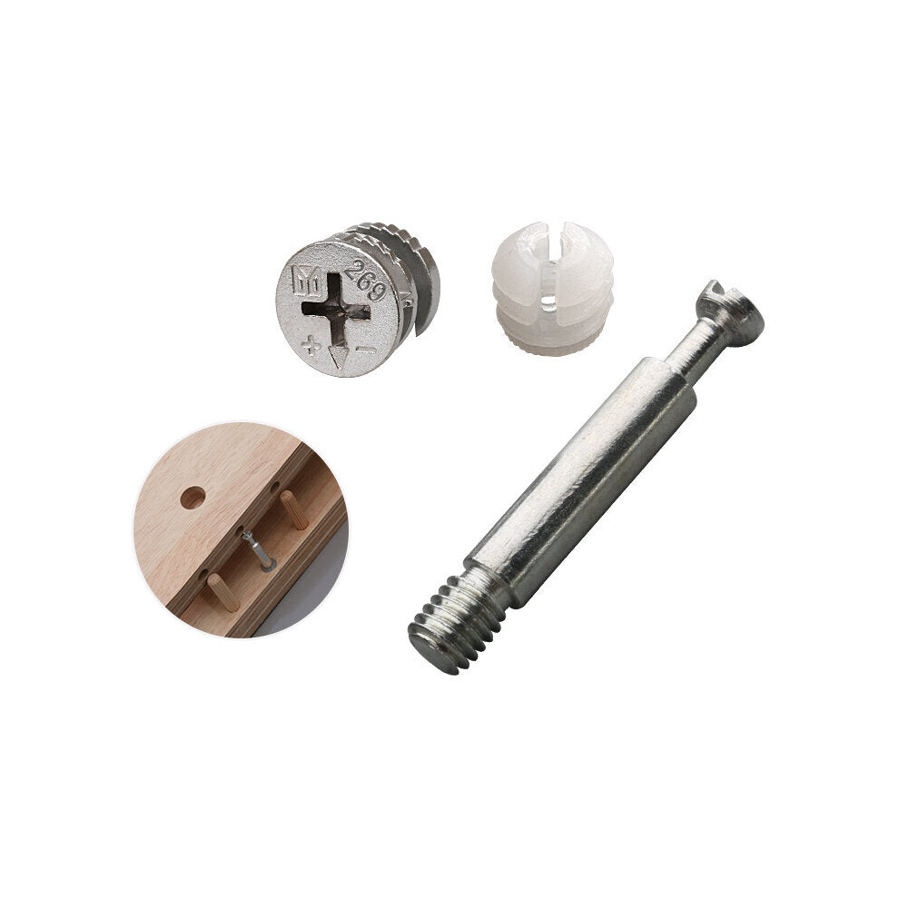(A) 20Pcs 3-In-1 Eccentric Wheel Nut Furniture Connector For Dowel Jigs, Fits 15-21Mm Board Thickness 8727971922569