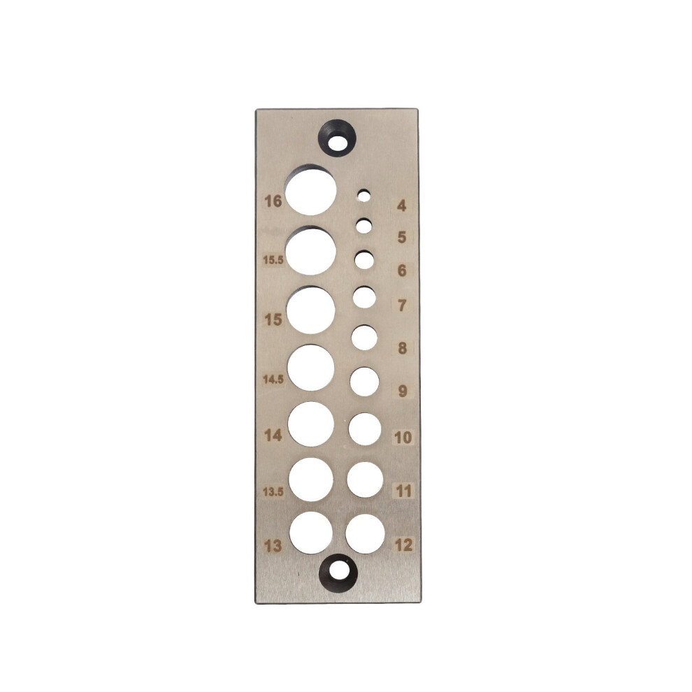 (Imperial) Steel Dowel Plate Maker with 17 Holes for Woodworking - Metric & Imperial Sizes, Perfect for Hardwood & Softwood