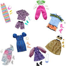 Barbie Clothes Multipack avec 8 tenues completes pour Barbie Doll 25+ Pieces comprennent 8 tenues 8 paires de chaussures et 8 accessoires Gift po