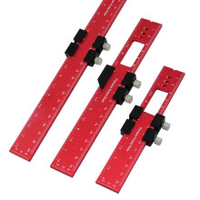 (Set) Aluminum Alloy Pocket Ruler Set - 160mm, 200mm, 300mm, Red & Black, Accurate Scale, Portable, Easy to Carry