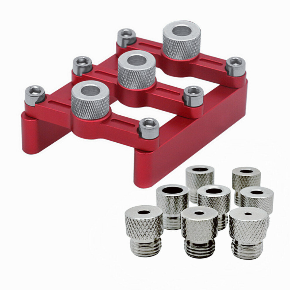 (With three 8mm drill sleeves) Drill Guide Jig Set for Vertical Hole Drilling, Aluminum Alloy, 3-10mm Bushings, Corrosion Resistant