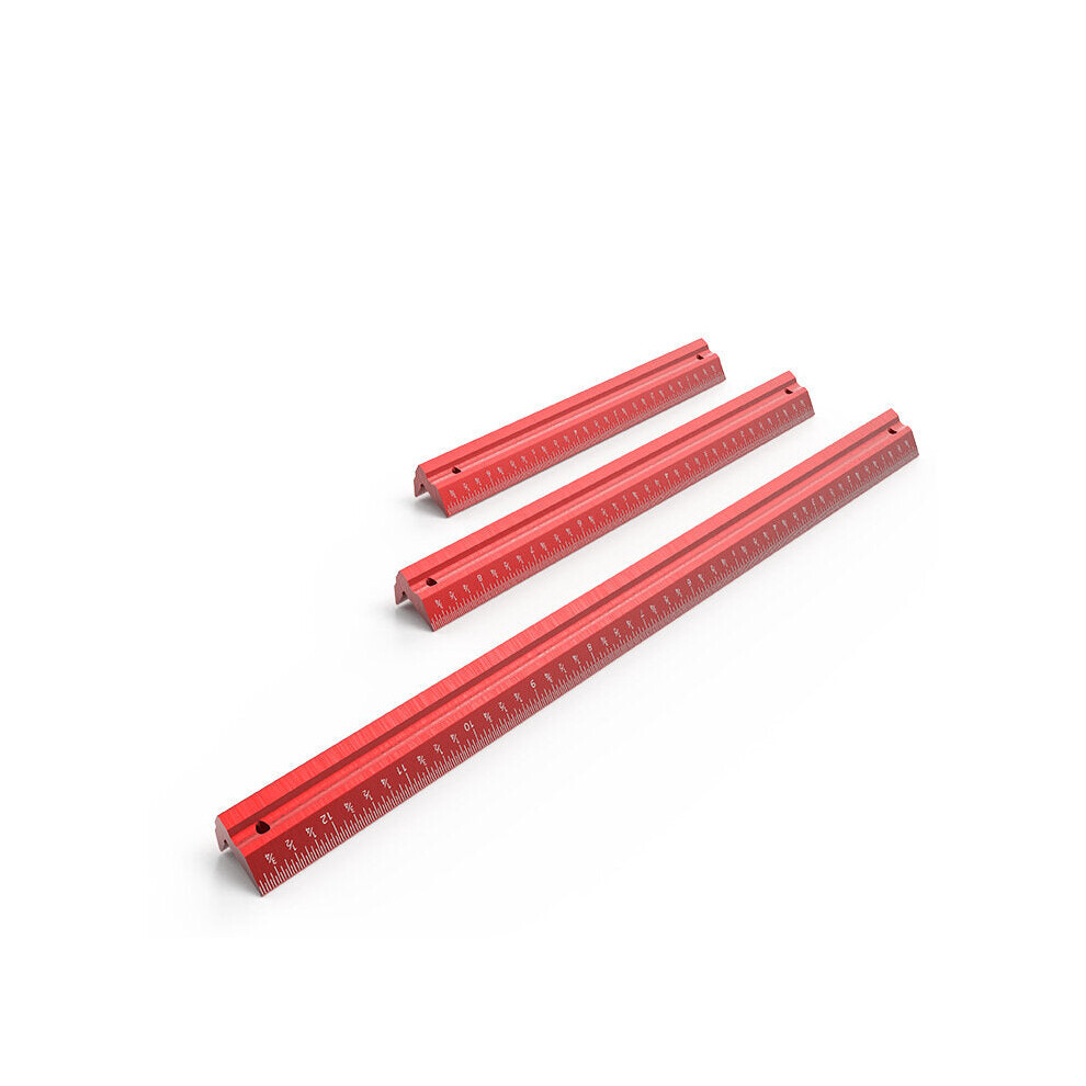 V-Shaped Woodworking Measuring Ruler Set - 3 Sizes (6IN, 8IN, 12IN), Durable Aluminum Alloy, Dual-Sided, CNC Precision