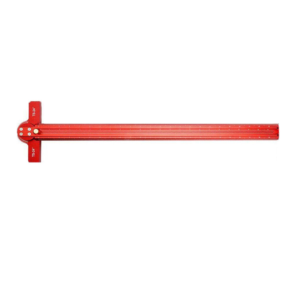 24" Aluminum Alloy Woodworking Ruler - 0-90 Angle Marking, Anodized Finish, Precise Measurement Tool
