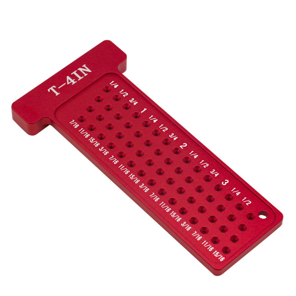 (0-4 Inch) T-100Mm Cnc Machined Aluminum Woodworking Scriber Ruler - Metric/Imperial, Compact, Versatile Design, 0-100Mm/0-4In 8727971921050