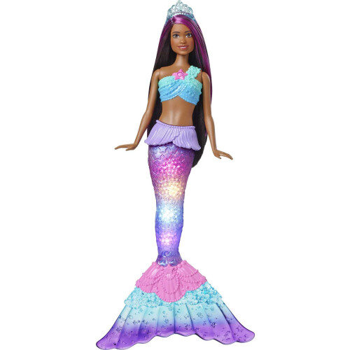 Barbie Κούκλα Barbie Dreamtopia, Γοργόνα με Φωτεινή Ουρά και Πολύχρωμα Σόου