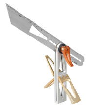 Multi-Functional Carpentry Square with Dual Scales, 90 Angle, Lock Knob - Stainless Steel Ruler, 300mm Length
