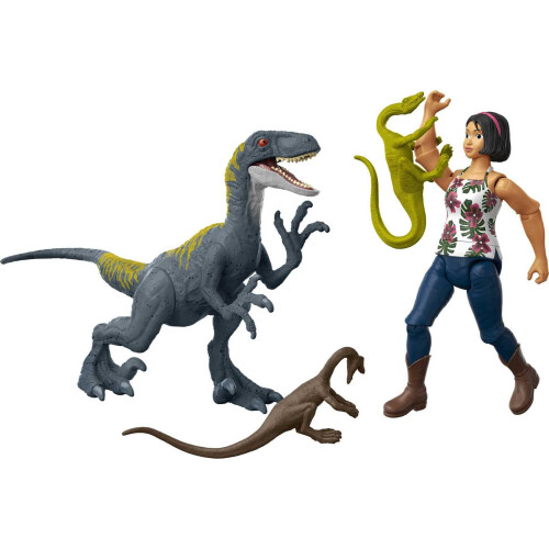 Mattel Mattel Jurassic World Παιχνίδια Camp Cretaceous Sammy, Βελοσιράπτορ και 2 Compys με 2 Φιγούρες Δράσης 1