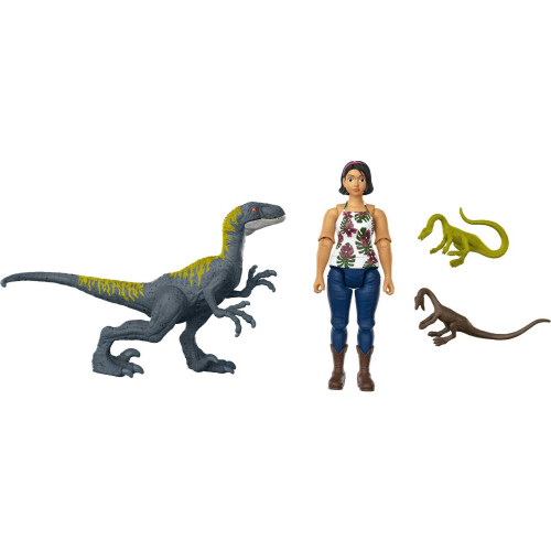 Mattel Mattel Jurassic World Παιχνίδια Camp Cretaceous Sammy, Βελοσιράπτορ και 2 Compys με 2 Φιγούρες Δράσης