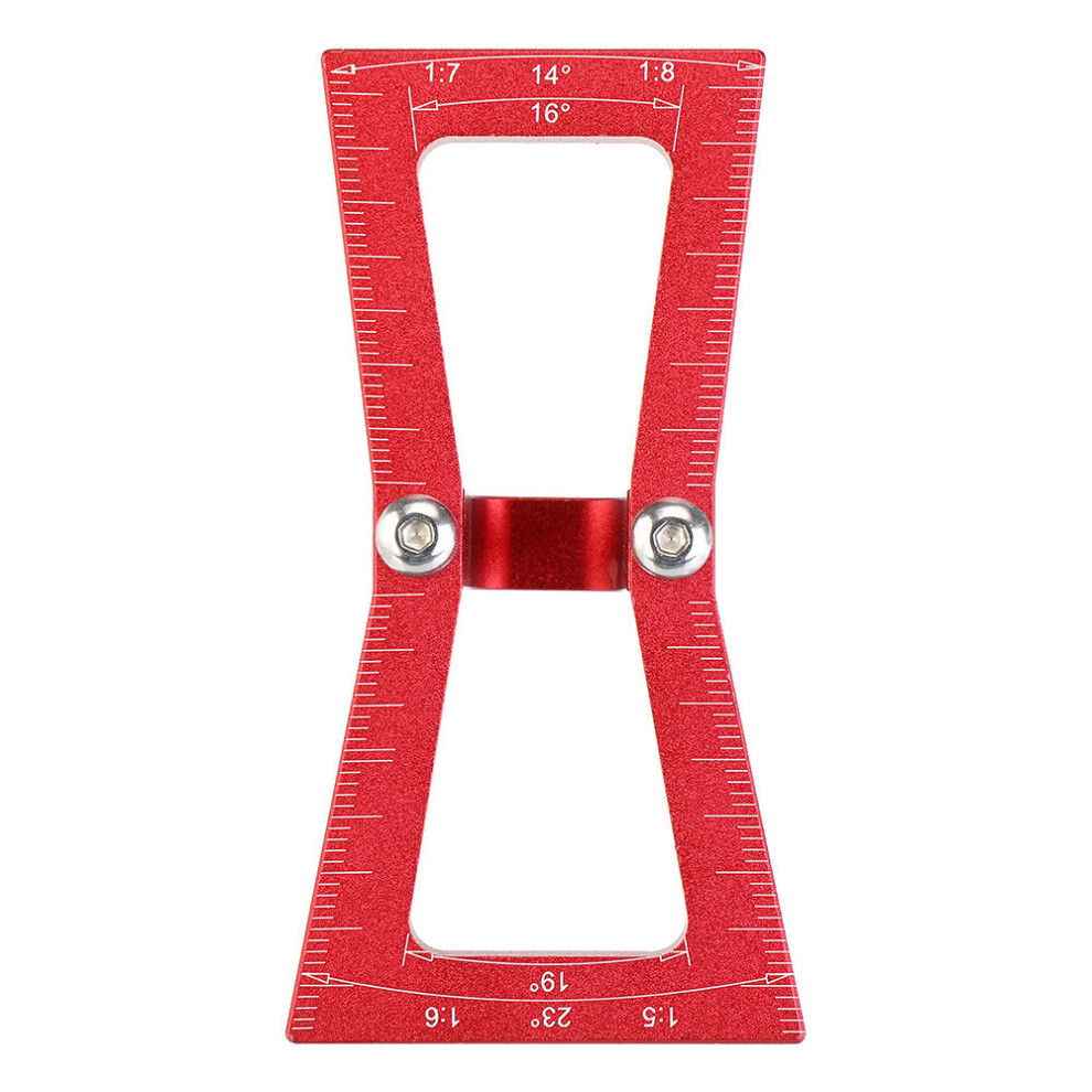 (Red) Durable Woodworking Marker Gauge Tool for Accurate Dovetail Measurements - Black/Red, Aluminium Alloy