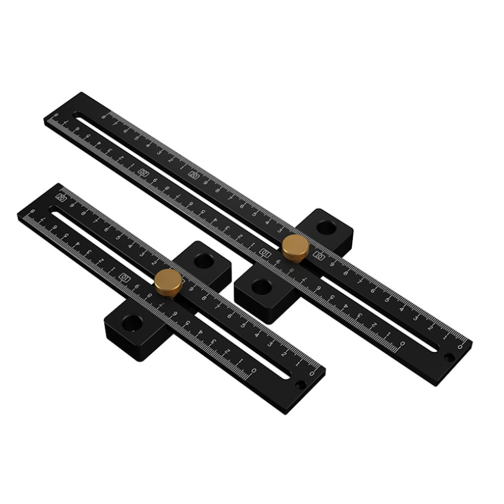 (180mm) Aluminum Alloy Metric Line Scribe Ruler - 180/280mm T-Ruler for Woodworking Marking and Positioning