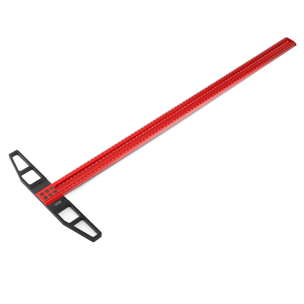 (1000mm) Aluminum Alloy Woodworking T Square Ruler - 800mm/1000mm Precision Marking Gauge for Hole Positioning