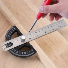 (12 inch, Aluminum alloy) Woodworking Protractor Angle Gauge Ruler Tool - 8" & 12" Aluminum/ABS, Multi-Angle Measurement, Carpenter Essential