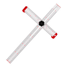 High Precision Aluminum Alloy Angle Ruler for Woodworking - Adjustable Drilling & Marking Gauge, Easy Assembly, Red/Silver
