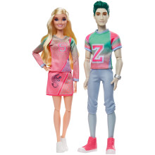 Mattel Disney Zombies 2-Pack, Addison Cheerleader und Zed Football Spieler Puppen (30 cm), 11 biegsame Gelenke