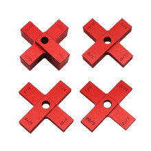 Cross Height Measuring Rule Set - 4PCS Red Anodized Aluminum, Durable & Portable for Accurate Woodworking Measurements