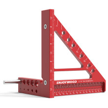 (Imperial) 5-Inch Red Woodworking Scribing Rule - 3-in-1 Compact Tool, Lightweight, Metric/Imperial, Ideal for Woodworking Enthusiasts