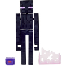 Mattel Minecraft Craft-A-Block Enderman Figur, authentische pixelierte Videospielcharaktere, Actionspielzeug zum Erschaffen