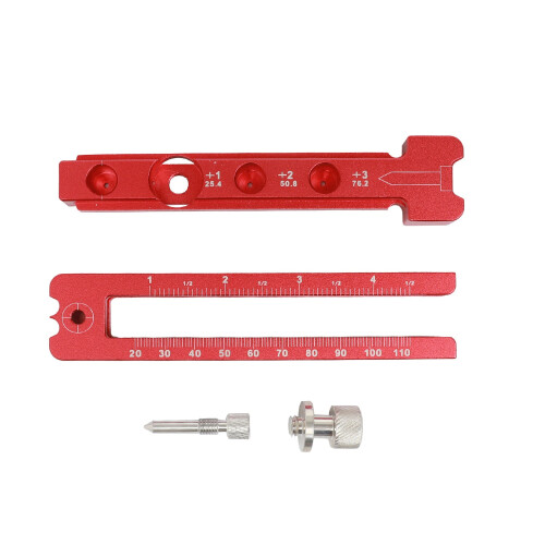 Adjustable Red Woodworking Compass - Multi-functional Tool for Circles, Measuring, and Marking - Durable Aluminum Alloy 2