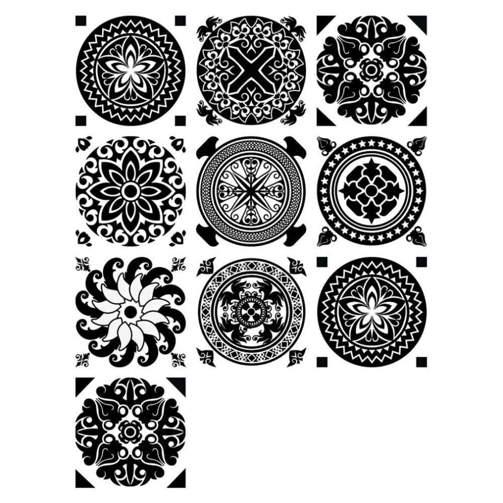 (6) 10Pcs/Set 10*10CM Wall Stickers PVC Oil-proof and Waterproof Home Living Room Bedroom Kitchen Bathroom Decorations for Home Office