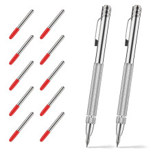 Tungsten Carbide Scriber Set - 2 Tools, 10 Replacement Tips, Magnetic, Durable Aluminium, Ergonomic Design, 15cm