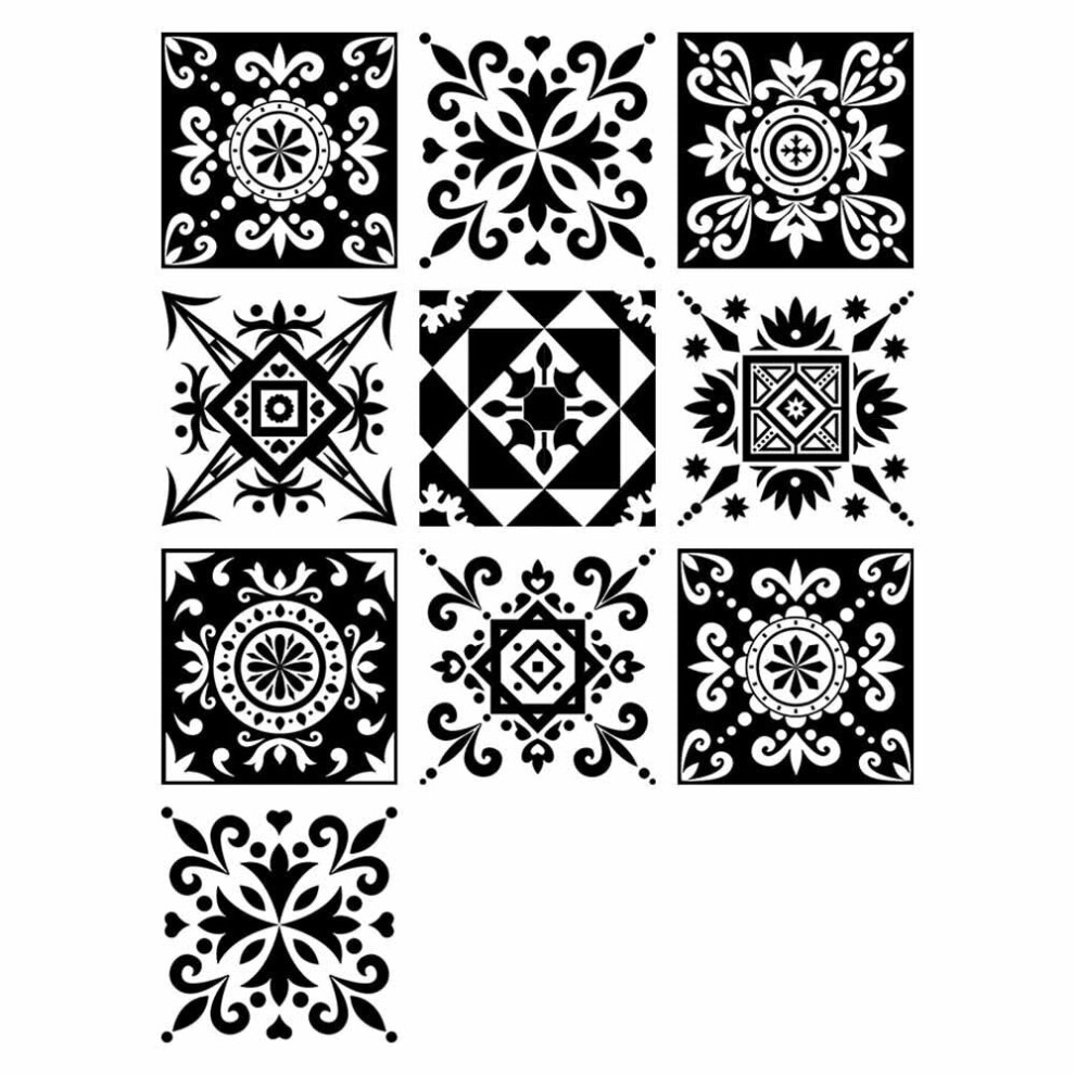 (8) 10Pcs/Set 10*10CM Wall Stickers PVC Oil-proof and Waterproof Home Living Room Bedroom Kitchen Bathroom Decorations for Home Office
