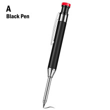 (#01) Metal Carpenter Pencil with Built-in Sharpener, Deep-Hole Tip, Marks on Various Surfaces, 154mm Length