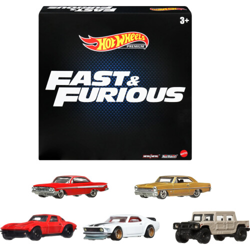 Hot Wheels Hot Wheels Αυτοκίνητα, Premium Fast & Furious 1:64 Scale 5-Pack Μοντέλα για Συλλέκτες