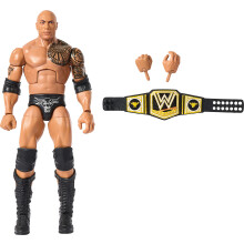 Mattel WWE The Rock Top Picks Elite Actionfigur, Rörlighet & Livliknande Detaljer, Utbytbara Tillbehör, 15 cm