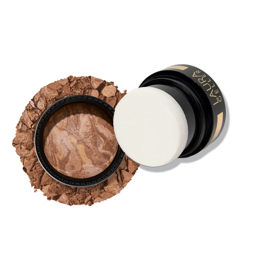LAURA GELLER NEW YORK Award-Winning Baked Balance-n-Brighten To Go Travel Size Color Correcting Powder Foundation - Tan - Buildable Light to Medi-image-OPC-PFNH8TK-NEW