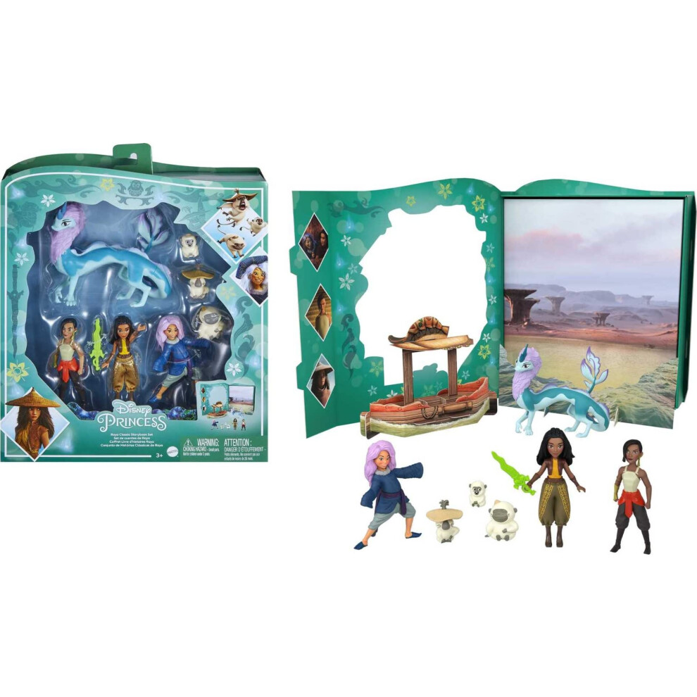 Coffret D'histoire Raya Et Le Dernier Dragon De Mattel Disney Toys Avec 7 Personnages, Petites Poup Es, Figurines Et Accessoires Inspir S Des Fil-image