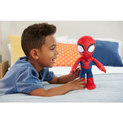Mattel Boneco de pelúcia Marvel Talkers Spider-Man de 11,75 polegadas com 10 sons e frases 1