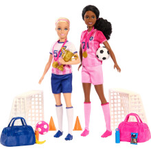 Barbie Careers Playset Soccer Player Set with 2 Fashion Dolls & 15 Accessories Including Barbie Brooklyn Blonde Petite Player 2 Nets & More