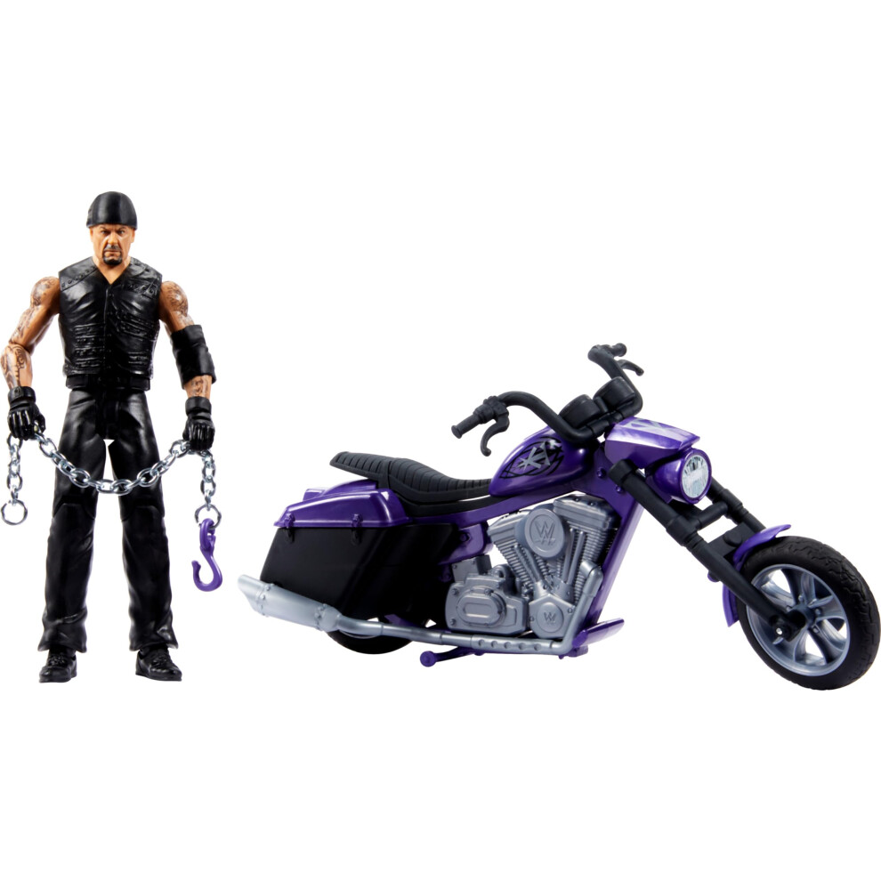 Set Da Gioco Mattel Wwe Wrekkin' Slamcycle Con Veicolo E Personaggio, Motocicletta Giocattolo E Azione Di Lancio Da Collezione Undertaker Da 6 Po-image
