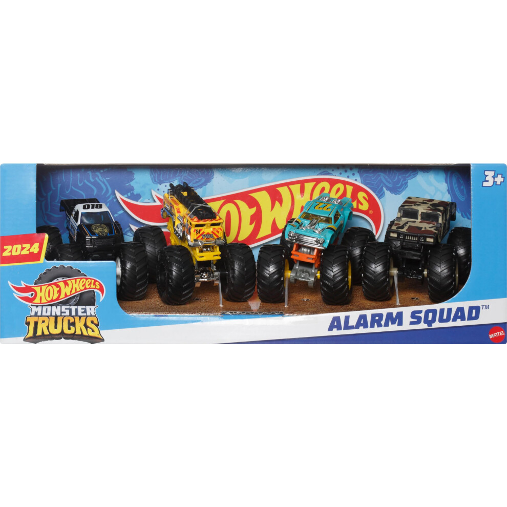 Hot Wheels Monster Trucks  1:64 Scale Monster Trucks Toy Trucks  Set of 4  Giant Wheels  Favorite Characters and Cool Designs-image-OPC-PFPPRFY-NEW