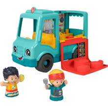 Fisher-Price Little People Musical Toddler Toy Podawaj mu pojazd ciezarwek z 2 figurami dla udawania zabawy dla dzieci w wieku 1+ lat