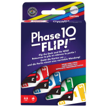Mattel Games Phase 10 Flip Card Game Juego de cartas familiar con cartas de doble cara Incluye fases especiales basadas en colores para 2 a 6 jug