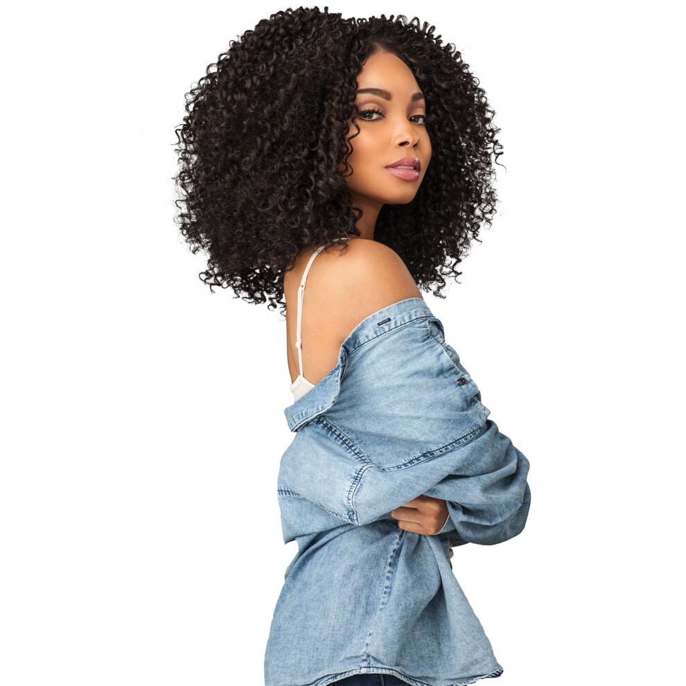 Sensationnel Unisex Curls Kinksandco Lace Wig - The Rule Breaker Wide Lace Part Wig With Natural Preplucked Hairline For Natural 3C To 4C Hair Textures (F1b