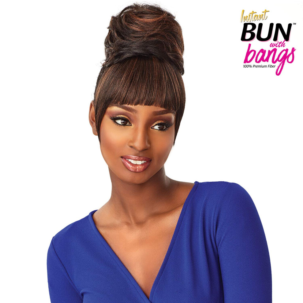 Sensationnel Unisex Premium Synthetic Hair Instant Bun With Bangs - Ada - F1b/30