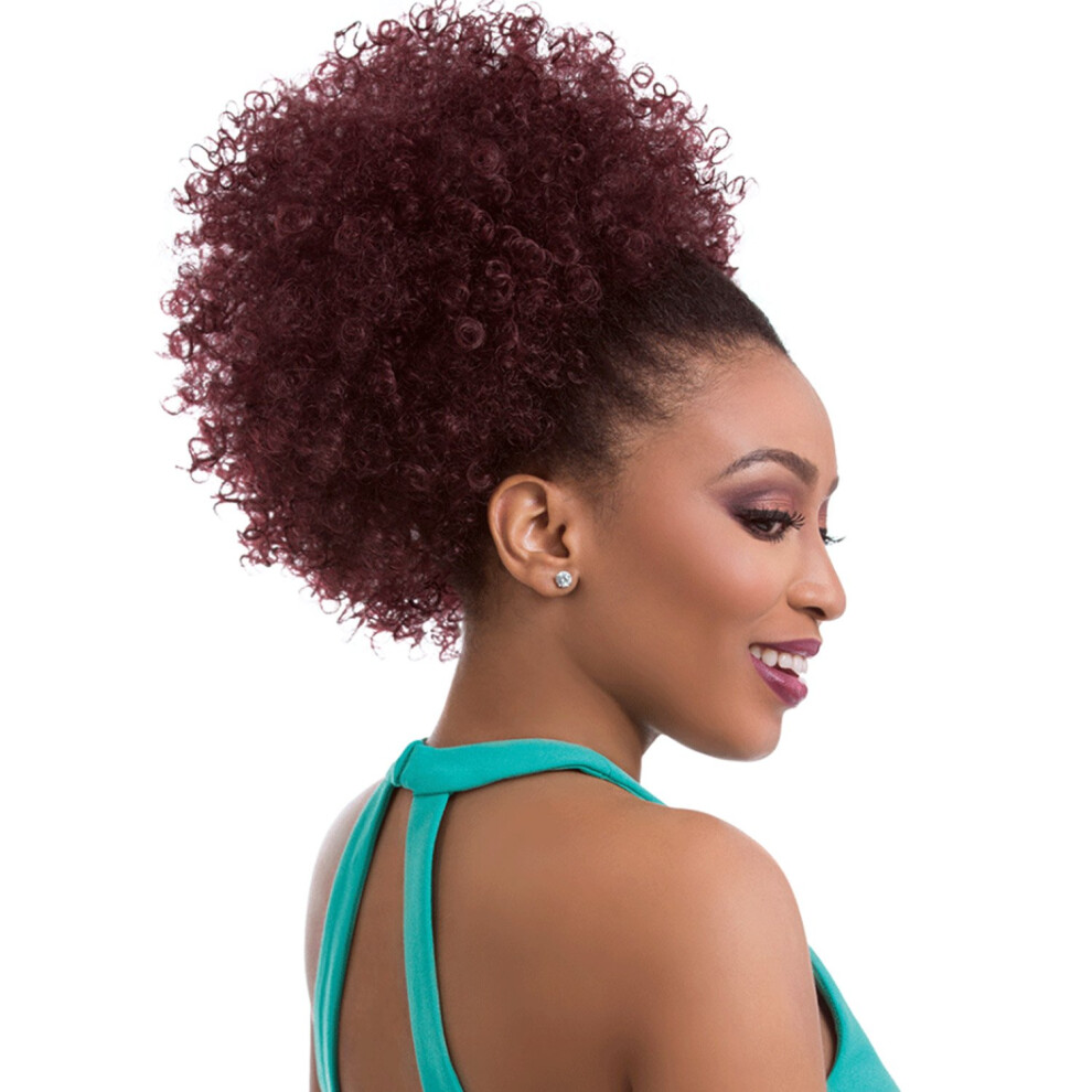 Sensationnel Unisex Black Natural Afro 10 (1 Jet ) - Instant Pony Synthetic Drawstring Ponytail