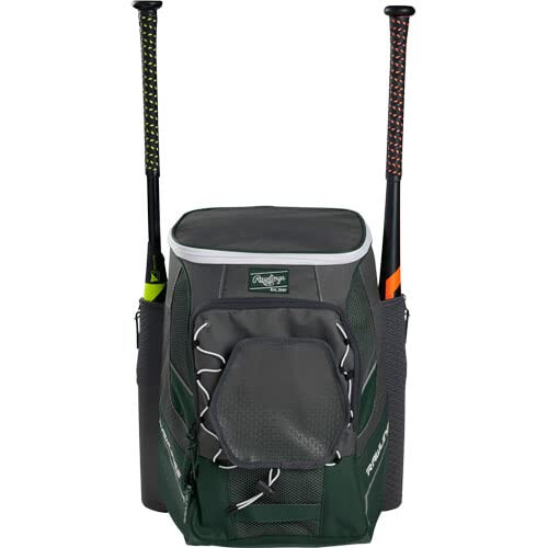 Rawlings | IMPULSE Backpack Equipment Bag | Baseball/Softball | Dark Green 2