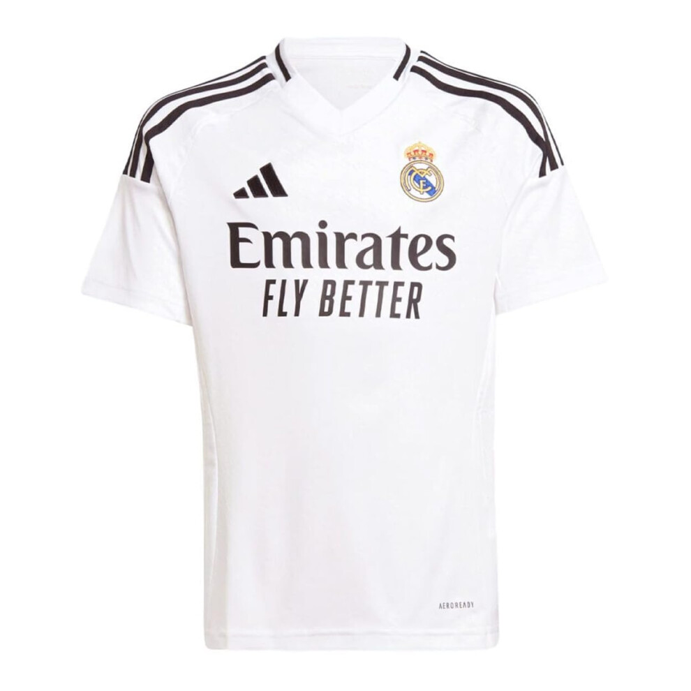 adidas Real Madrid Youth Home Jersey 2024/25 (US  Alpha  Small  Regular  White)