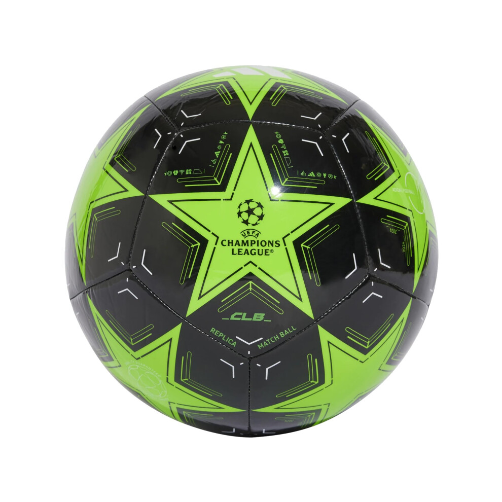 adidas Unisex-Adult UCL Club Soccer Ball  Solar Green/Black/White  5