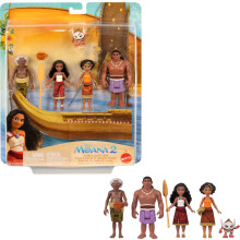 Mattel Disney Moana 2 Toys Moanas Canoe Crew jtkkszlet 5 kis babval jellegzetes ruhkban s 3 kiegsztovel, a film ihlette