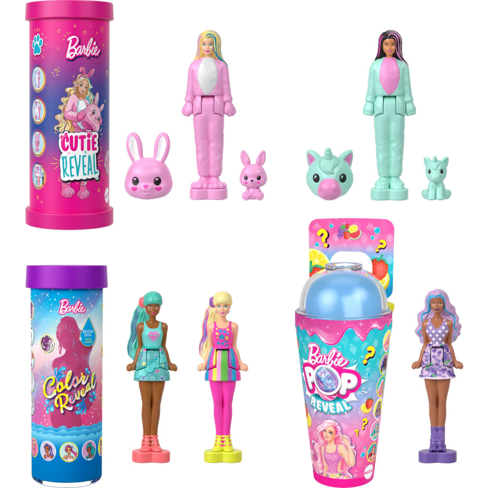 Barbie Mini Barbieland Reveal Dolls 5-Pack 1.5-Inch With Surprise Unboxing Different Reveals (Styles May Vary)