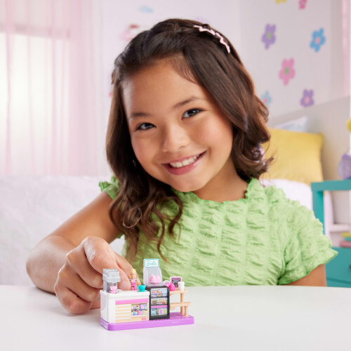Barbie Conjunto de Brinquedo Mini Bakery da Barbie com Boneca de 1,5 Polegadas e Estação de Café 1