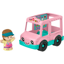 Fisher-Price Little People Toddler Toys Ice Cream Truck Pchanie i figura dla udawania zabawy przedszkola dla dzieci w wieku 1+ lat