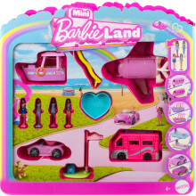 Conjunto Barbie Mini BarbieLand 4-Pack com 4 Bonecas Mini (1.5-pol) & 4 Veículos Icónicos com Surpresa de Mudança de Cor