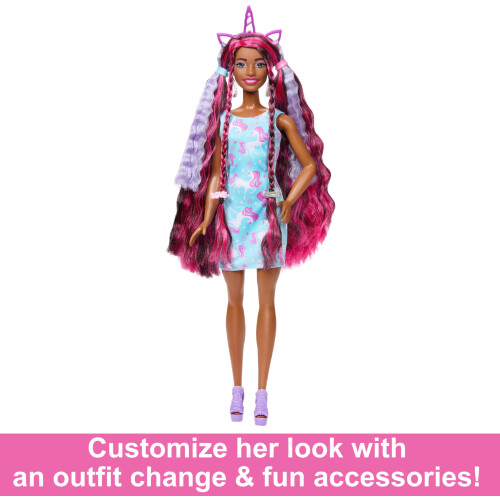Barbie Conjunto Barbie Divertido e Elegante, Boneca de Moda com Cabelo Preto Longo e Acessórios 2